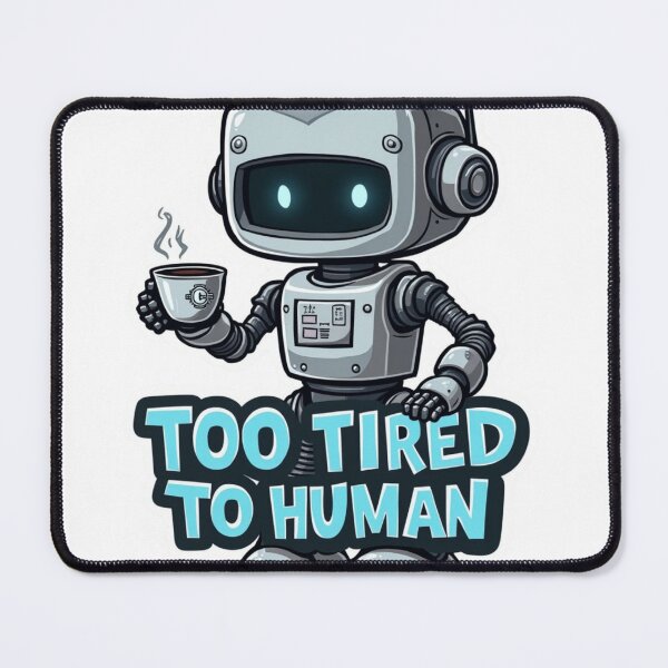 Item preview, Too Tired To Human Sticker – Introvert Robot Humor Ultra Gift Drop: Summer Edition designed and sold by Imaginarium of Chaos falcon88 .