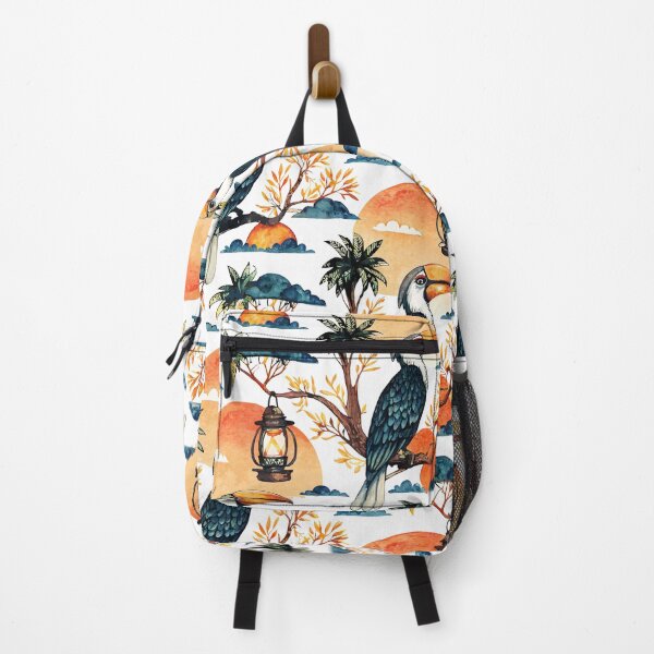 Item preview, Seamless hornbill Bird Pattern with Sunset and Clouds designed and sold by CreativebyTKK.