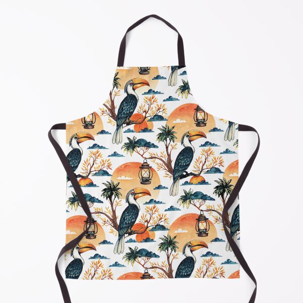 Item preview, Seamless hornbill Bird Pattern with Sunset and Clouds designed and sold by CreativebyTKK.