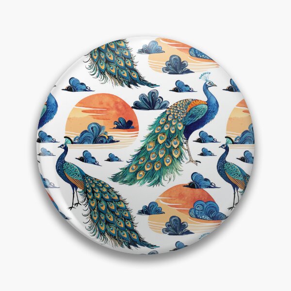 Item preview, Seamless peacock Pattern with Sunset and Clouds designed and sold by CreativebyTKK.