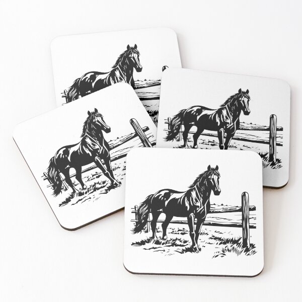 Item preview, Horse Farm Ranch Rustic Fence Stable Equestrian Country designed and sold by inkoutninja.