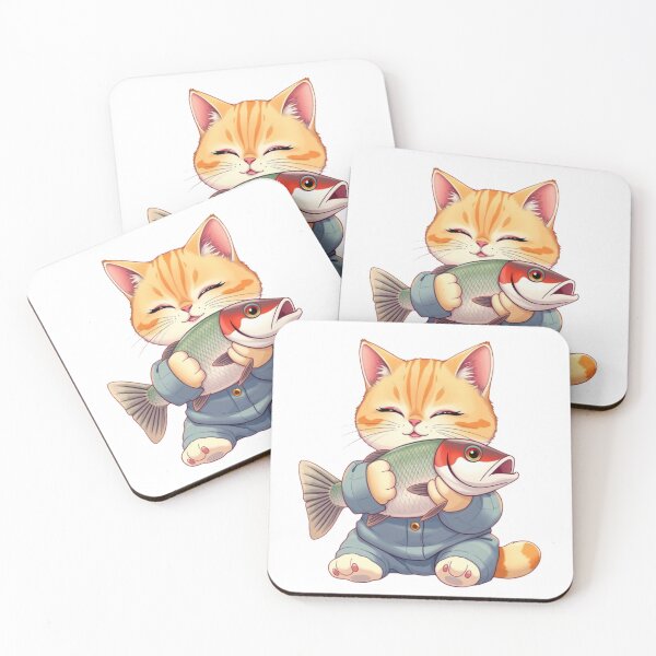 Item preview, Cute cat with fish designed and sold by WOWmyDesign.