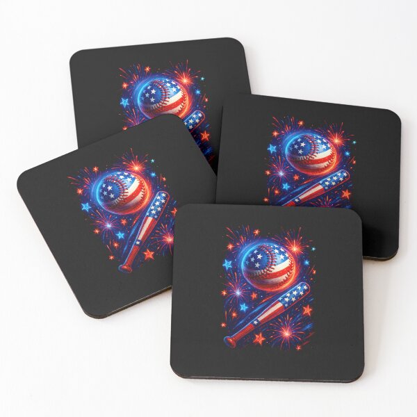 Item preview, 4th Of July American Flag Fireworks Baseball Softball Lover designed and sold by facegm.