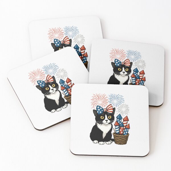 Item preview, 4th Of July Cat and Fireworks Design for Men Women Kids  designed and sold by facegm.
