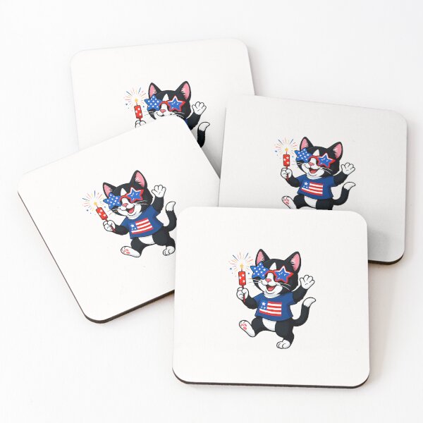 Item preview, 4th Of July Cat and Fireworks Design for Men Women Kids designed and sold by facegm.