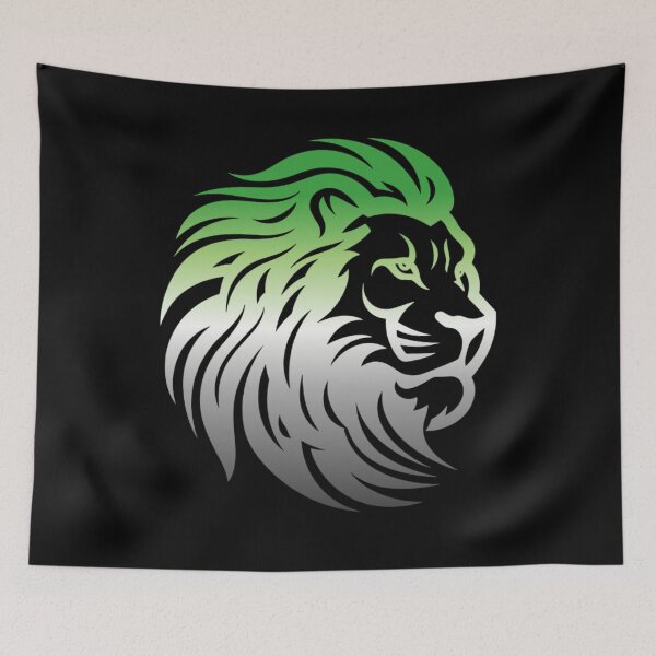 Item preview, Rainbow Lion Head, Aromantic pride flag graphic, Motivational, Inspirational, Powerful, Strong, Wild, Animal, Lion, Big Cat, LGBTQ designed and sold by PrideBeProud.