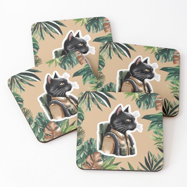 Item preview, Black Cat Jungle Scout – Tactical Feline Sticker designed and sold by Mos Thainique.