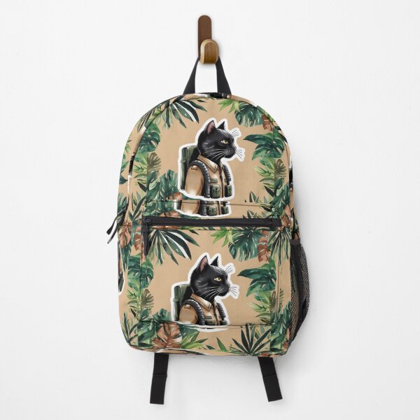 Item preview, Black Cat Jungle Scout – Tactical Feline Sticker designed and sold by Mos Thainique.