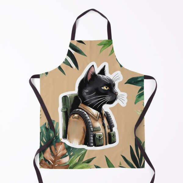 Item preview, Black Cat Jungle Scout – Tactical Feline Sticker designed and sold by Mos Thainique.