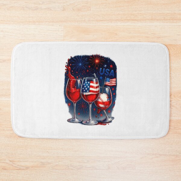 Item preview, 4th Of July Wine Glasses Patriotic Red White Blue USA Flag designed and sold by facegm.