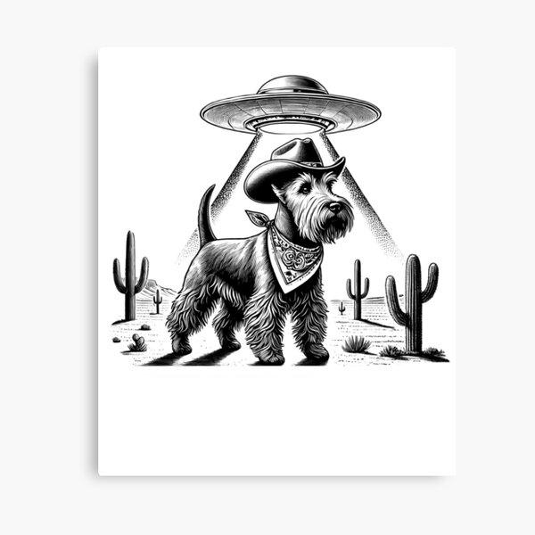 Item preview, Vintage Retro Scottish Terrier UFO Western Country Wild West Dog Mom Dad designed and sold by Kimberley King Art  King Art.