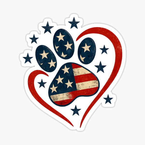 Item preview, American Flag Patriotic Dog & Cat Paw Print 4th Of July designed and sold by facegm.