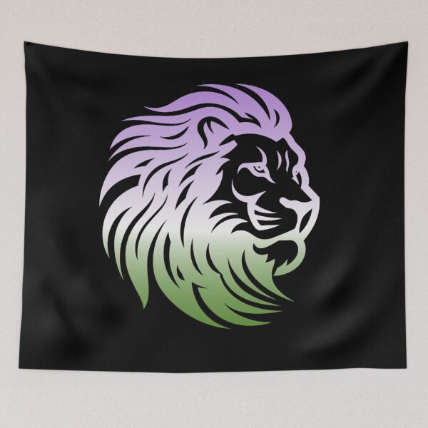 Item preview, Rainbow Lion Head, Genderqueer pride flag graphic, Motivational, Inspirational, Powerful, Strong, Wild, Animal, Lion, Big Cat, LGBTQ designed and sold by PrideBeProud.