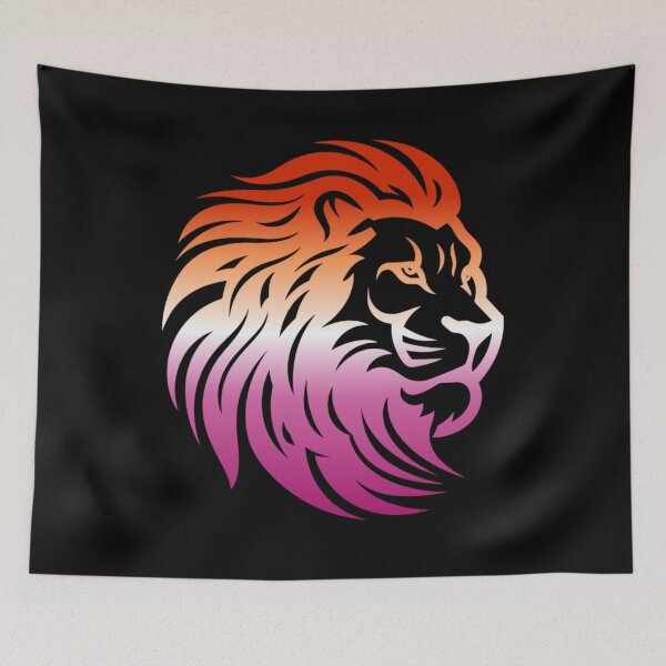 Item preview, Rainbow Lion Head, Lesbian pride flag graphic, Motivational, Inspirational, Powerful, Strong, Wild, Animal, Lion, Big Cat, LGBTQ designed and sold by PrideBeProud.