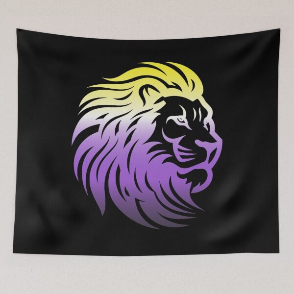 Item preview, Rainbow Lion Head, Nonbinary pride flag graphic, Motivational, Inspirational, Powerful, Strong, Wild, Animal, Lion, Big Cat, LGBTQ designed and sold by PrideBeProud.