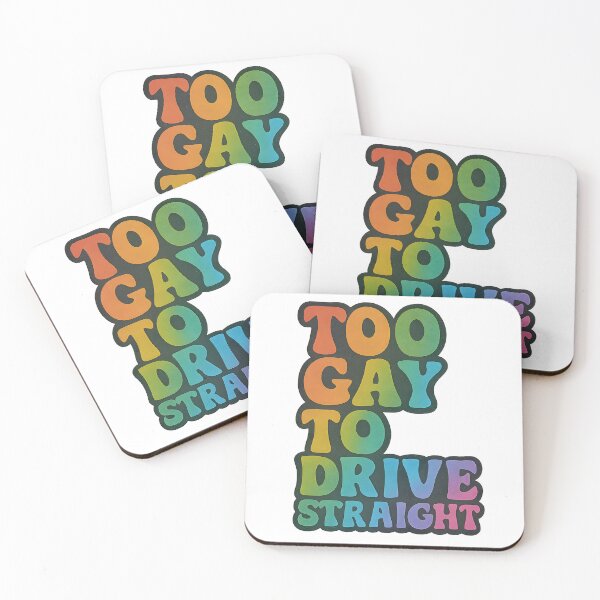 Item preview, Too Gay To Drive Straight – Rainbow Typography designed and sold by Haus Of Sin.