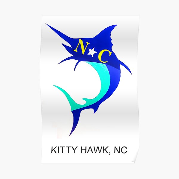 Nautical NC Blue Marlin (Kitty Hawk, NC) Poster