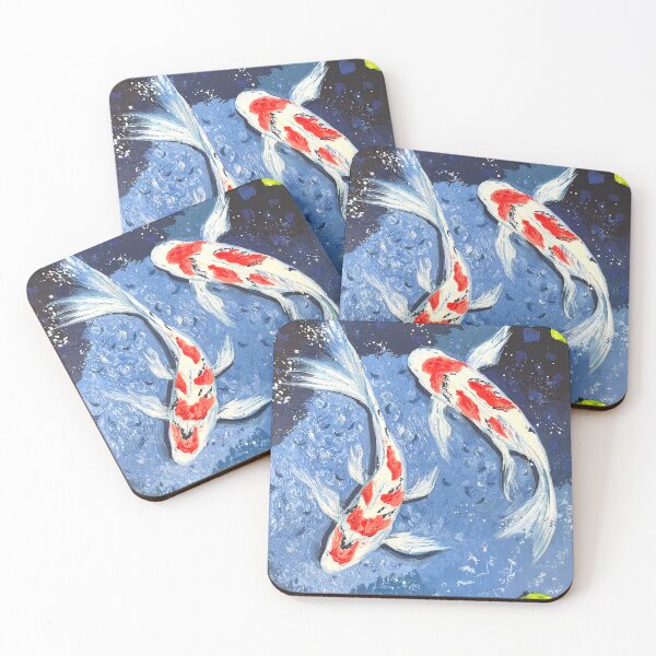 Item preview, Vibrant Koi Fish Pattern – Blue and Red Elegance designed and sold by SunnyBirdpaints.