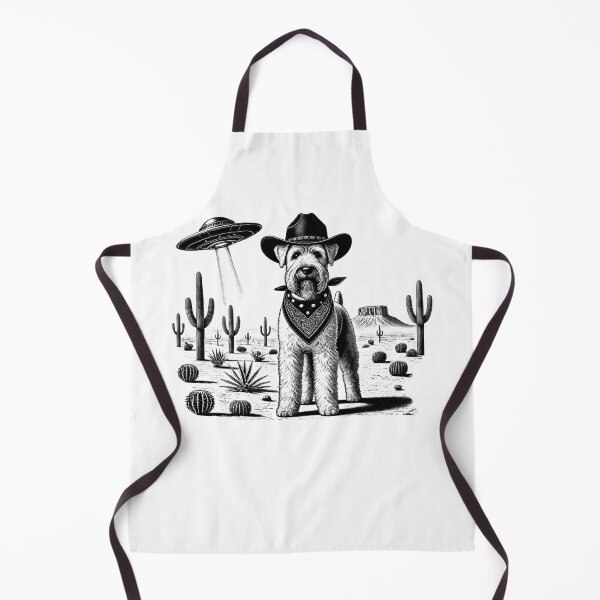 Artikelvorschau, Vintage Retro Soft Coated Wheaten Terrier UFO Western Country Wild West Hund Mama Papa entworfen und verkauft von Kimberley King Art  King Art.