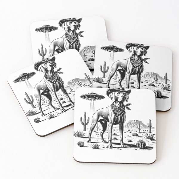 Item preview, Vintage Retro Weimaraner UFO Western Country Wild West Dog Mom Dad designed and sold by Kimberley King Art  King Art.