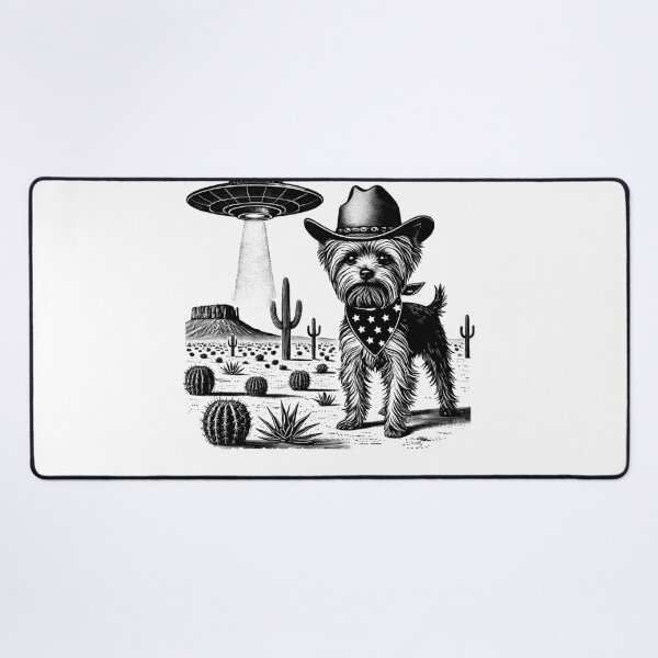 Item preview, Vintage Retro Yorkshire Terrier UFO Western Country Wild West Dog Mom Dad designed and sold by Kimberley King Art King Art.