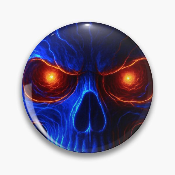 Item preview, Electric Neon Skull – Glowing Blue and Red Gothic Art designed and sold by Harprints.Studio.