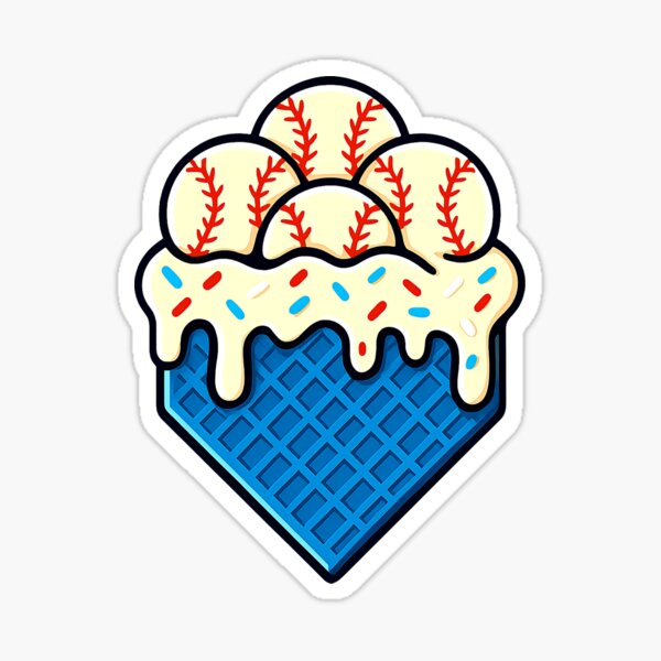 Baseball Drip Boy Ice Cream Patriotic American Flag 4th July Sticker