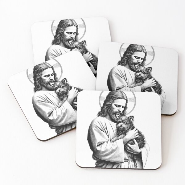 Item preview, Vintage Jesus Hugging Affenpinscher Christian Faith Dog Lover designed and sold by Kimberley King Art  King Art.