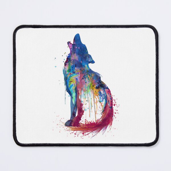 Item preview, Howling Wolf Silhouette – Vibrant Watercolor designed and sold by caracatita75.