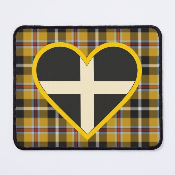 Item preview, Taditional Cornish tartan with Cornish flag heart designed and sold by PiskieChicGifts.