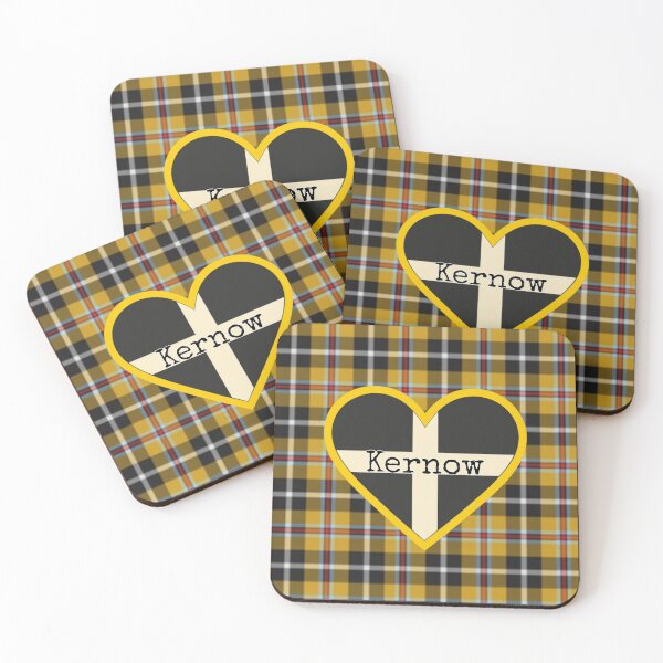 Item preview, Taditional Cornish tartan with Cornish flag heart kernow designed and sold by PiskieChicGifts.