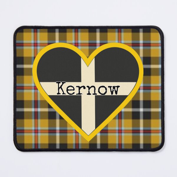 Item preview, Taditional Cornish tartan with Cornish flag heart kernow designed and sold by PiskieChicGifts.