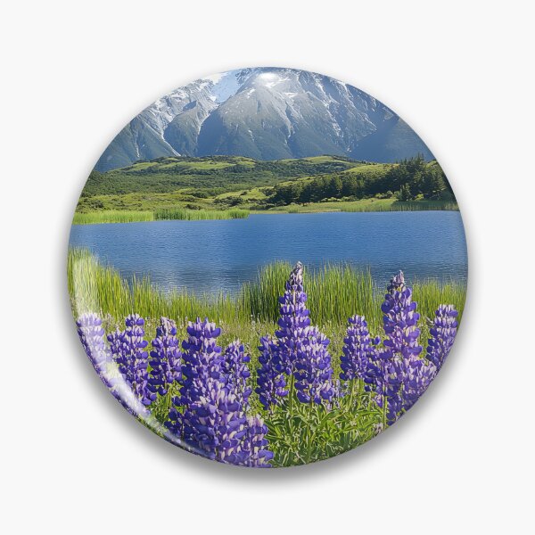 Item preview, Stunning Lakeside View with Majestic Mountains designed and sold by Artessie.