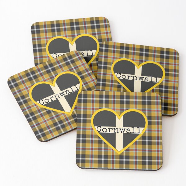 Item preview, Traditional Cornish tartan with Cornish flag heart Cornwall  designed and sold by PiskieChicGifts.