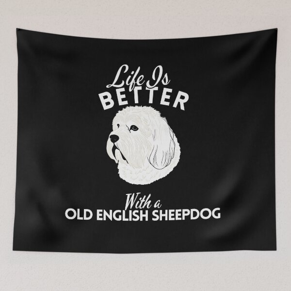 Item preview, Life Is Better With an Old English Sheepdog – Minimalist Herding Dog Design designed and sold by GoodyPaws.