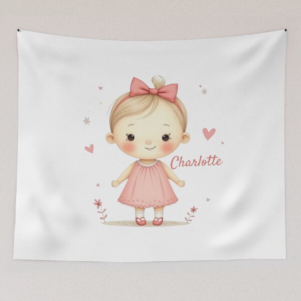Item preview, Charlotte Girl Name – Cute Doll Illustration in Pastel Style designed and sold by daila70.
