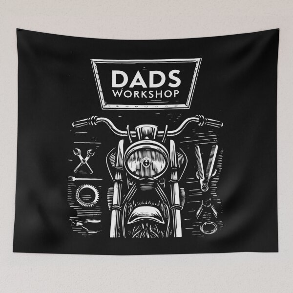 Item preview, Dad’s Workshop Vintage Motorbike designed and sold by JesterKrewArt.