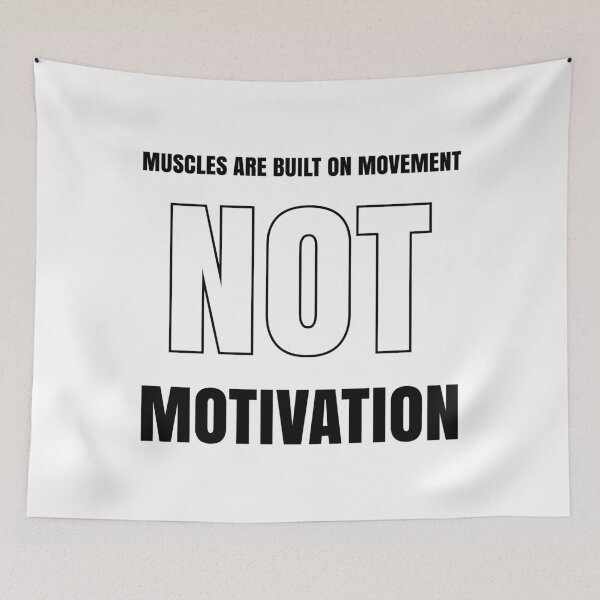 Item preview, Muscles Are Built on Movement Not Motivation | Discipline Over Excuses Gym Quote designed and sold by MONTRIS.