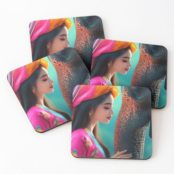 Item preview, Woman with Elephant: A Serene Connection in Nature designed and sold by Artessie.