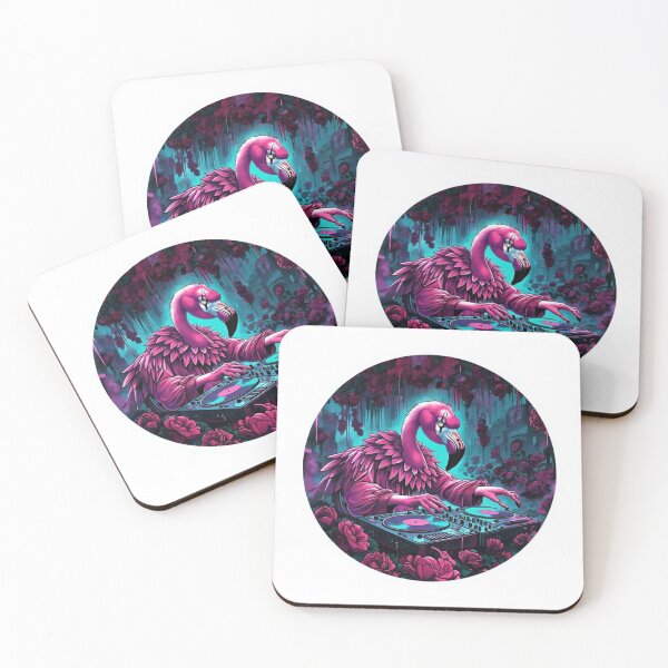 Item preview, Sad Clown Flamingo DJ-ing at a Funeral Rave – Viral Drop 2025 designed and sold by Imaginarium of Chaos falcon88 .