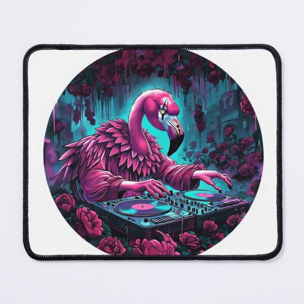 Item preview, Sad Clown Flamingo DJ-ing at a Funeral Rave – Viral Drop 2025 designed and sold by Imaginarium of Chaos falcon88 .