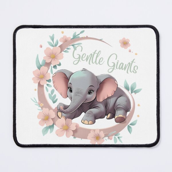 Item preview, Retro Baby Elephant Relaxing - Gentle Giant designed and sold by Frame of Mind .