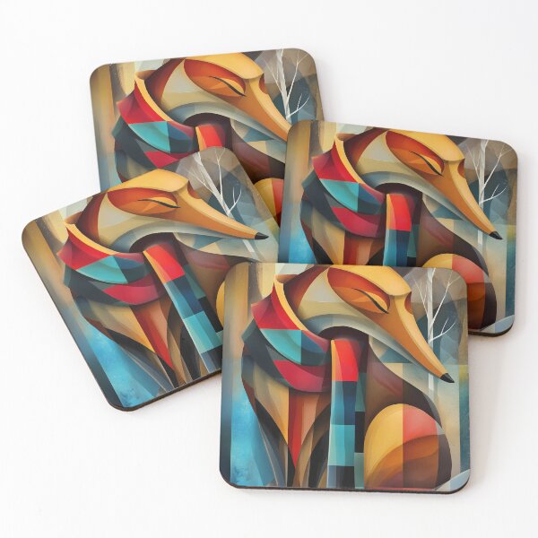 Item preview, Charming Fox – Cubist Elegance in a Winter Scarf designed and sold by Moisky Art.