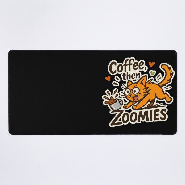 Item preview, Coffee Then Zoomies – Hyper Cat Energy Burst designed and sold by sekrecja.