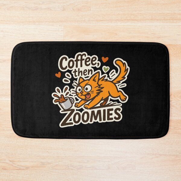 Item preview, Coffee Then Zoomies – Hyper Cat Energy Burst designed and sold by sekrecja.