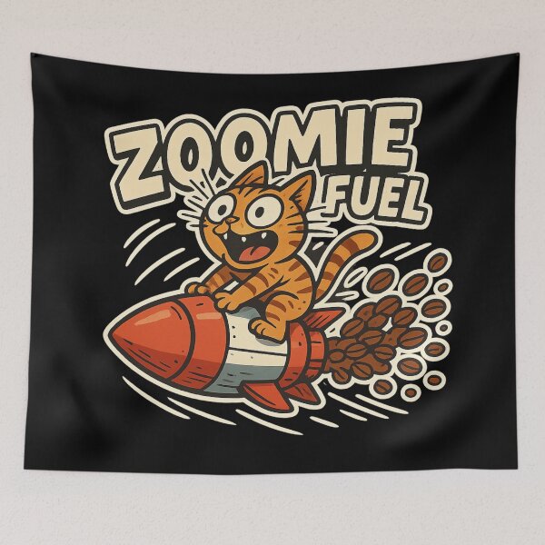 Item preview, Zoomie Fuel – Caffeine-Powered Cat on a Mission designed and sold by sekrecja.