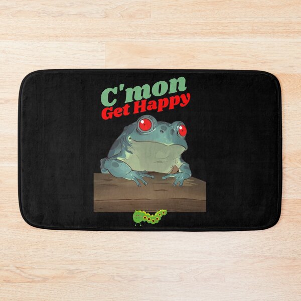Item preview, Cheerful Frog Saying Tee - ‘C'mon Get Happy’ | Vintage Quirky Vibes designed and sold by Cree8if.