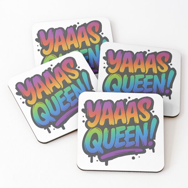 Item preview, Yaaas Queen – Bold Rainbow Typography designed and sold by Haus Of Sin.