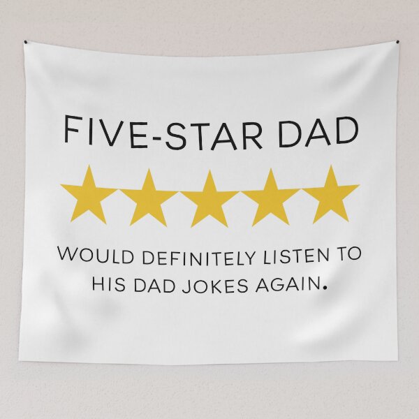 Item preview, five star dad would definitely listen to his dad jokes father’s day designed and sold by KingaDesigns.