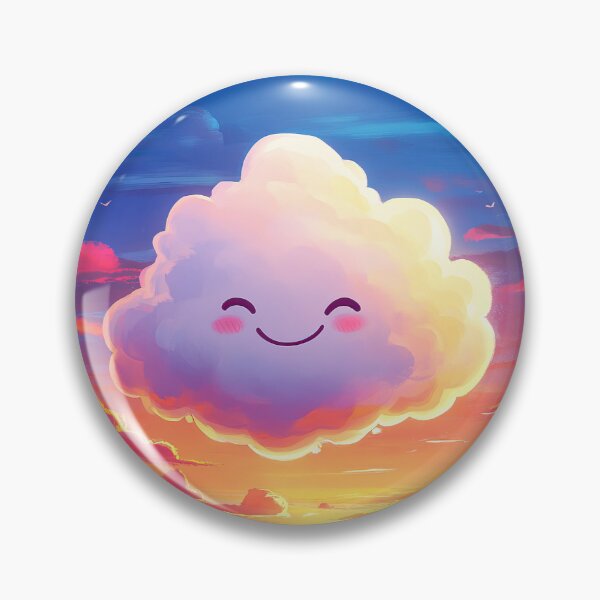 Item preview, Cartoon Funny Colorful Smiling Cloud at Sunset - Funny Children design designed and sold by TheArtistOf2022.